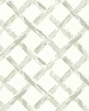 Brushed Lattice in Sage Green Wallpaper by oliveetoriel.com, a Wallpaper for sale on Style Sourcebook