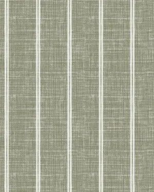 Linen Double Stripe in Deep Sage Green Wallpaper by oliveetoriel.com, a Wallpaper for sale on Style Sourcebook