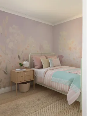 Enchanted Blooms in Purple Wallpaper Mural by oliveetoriel.com, a Wallpaper for sale on Style Sourcebook