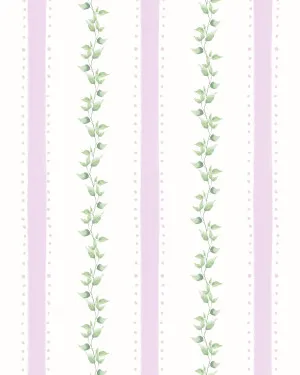 Petite Leafy Stripes in Lilac By the Roll Wallpaper by oliveetoriel.com, a Wallpaper for sale on Style Sourcebook