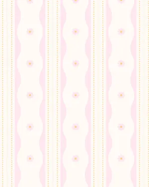Daisies and Stripes By the Roll Wallpaper by oliveetoriel.com, a Wallpaper for sale on Style Sourcebook