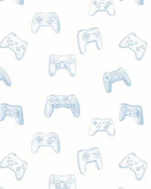 Game Over in Blue Wallpaper by oliveetoriel.com, a Wallpaper for sale on Style Sourcebook