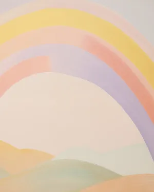 Blushing Rainbow Skies Wallpaper Mural by oliveetoriel.com, a Wallpaper for sale on Style Sourcebook