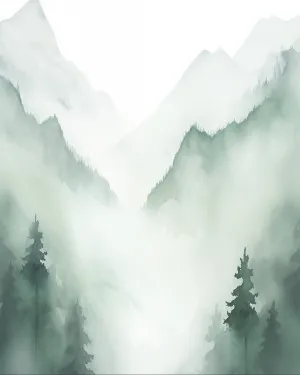 Mountain Range Wallpaper Mural by oliveetoriel.com, a Wallpaper for sale on Style Sourcebook
