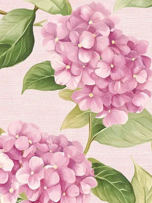 Pink Hydrangea Floral Wallpaper by oliveetoriel.com, a Wallpaper for sale on Style Sourcebook
