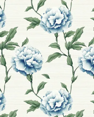 Cottage Carnations in Light Blue Wallpaper by oliveetoriel.com, a Wallpaper for sale on Style Sourcebook