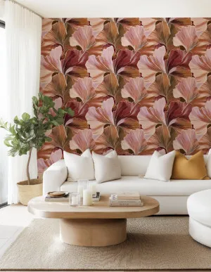 Ginkgo in Deep Pink Wallpaper by oliveetoriel.com, a Wallpaper for sale on Style Sourcebook