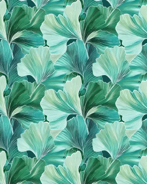 Ginkgo in Emerald Green Wallpaper by oliveetoriel.com, a Wallpaper for sale on Style Sourcebook