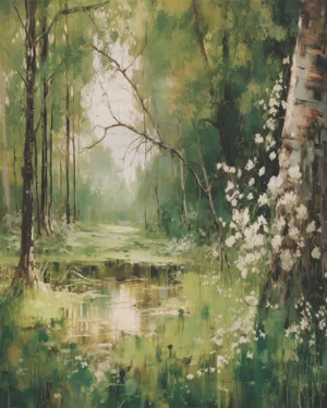Whispering Woods Wallpaper Mural by oliveetoriel.com, a Wallpaper for sale on Style Sourcebook