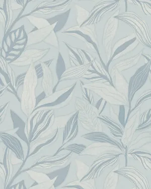Foliage Leaves in Blue Wallpaper by oliveetoriel.com, a Wallpaper for sale on Style Sourcebook