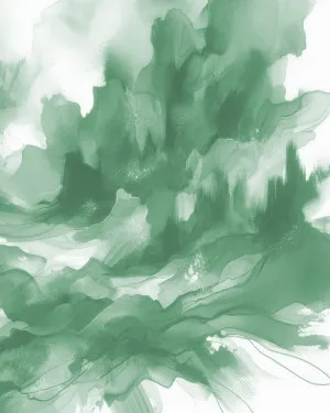 Ink Wash in Dark Green Wallpaper Mural by oliveetoriel.com, a Wallpaper for sale on Style Sourcebook