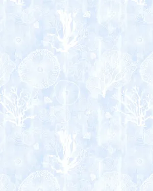 Coastal Coral in Ice Blue Wallpaper by oliveetoriel.com, a Wallpaper for sale on Style Sourcebook