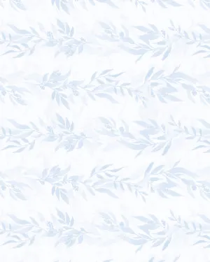 Luxe Leaves in Blue & White Wallpaper by oliveetoriel.com, a Wallpaper for sale on Style Sourcebook