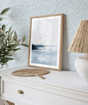 Hamptons Sea Leaves in Coastal Blue Wallpaper by oliveetoriel.com, a Wallpaper for sale on Style Sourcebook