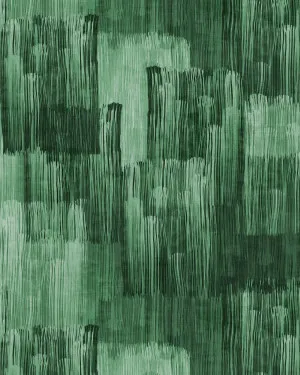 Eccentric Paint Stripes Dark Green Wallpaper by oliveetoriel.com, a Wallpaper for sale on Style Sourcebook