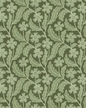 Country Blossom Dark Green Wallpaper by oliveetoriel.com, a Wallpaper for sale on Style Sourcebook