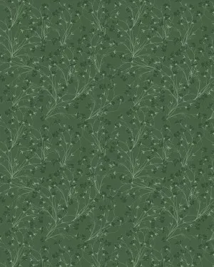 Country Wildflowers Dark Green Wallpaper by oliveetoriel.com, a Wallpaper for sale on Style Sourcebook