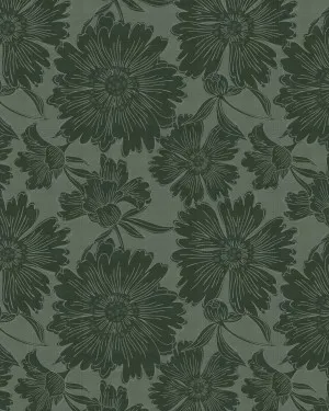 Luxe Country Floral Dark Green Wallpaper by oliveetoriel.com, a Wallpaper for sale on Style Sourcebook