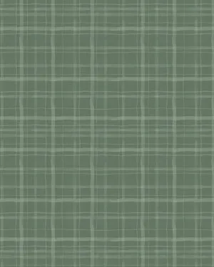 Watercolour Country Plaid Dark Green Wallpaper by oliveetoriel.com, a Wallpaper for sale on Style Sourcebook