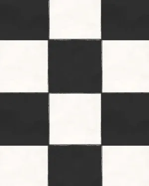 Large Watercolour Check Charcoal Black Wallpaper by oliveetoriel.com, a Wallpaper for sale on Style Sourcebook