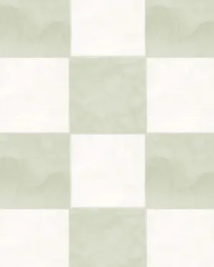 Large Watercolour Check Sage Green Wallpaper by oliveetoriel.com, a Wallpaper for sale on Style Sourcebook