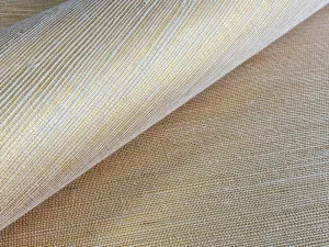 Cream Sisal on Soft Gold Grasscloth Wallpaper by oliveetoriel.com, a Wallpaper for sale on Style Sourcebook