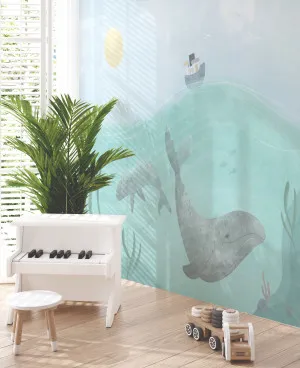 Whale of a Tale Wallpaper Mural by oliveetoriel.com, a Wallpaper for sale on Style Sourcebook