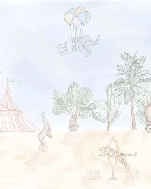 Animal Circus Wallpaper Mural by oliveetoriel.com, a Wallpaper for sale on Style Sourcebook