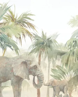 Jungle Elephants Wallpaper Mural by oliveetoriel.com, a Wallpaper for sale on Style Sourcebook