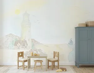 Lighthouse Beach Wallpaper Mural by oliveetoriel.com, a Wallpaper for sale on Style Sourcebook