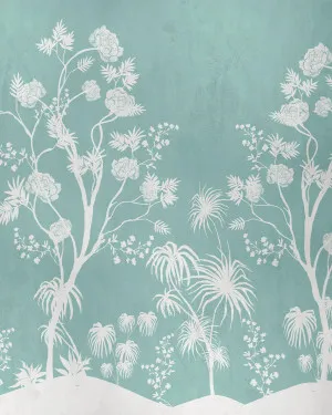 Chinoiserie Garden in Teal Wallpaper by oliveetoriel.com, a Wallpaper for sale on Style Sourcebook
