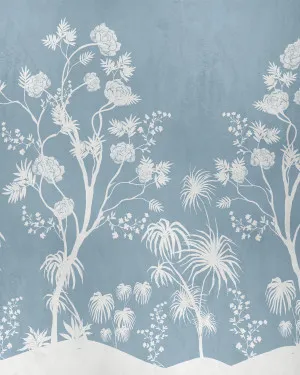 Chinoiserie Garden in Blue Wallpaper by oliveetoriel.com, a Wallpaper for sale on Style Sourcebook