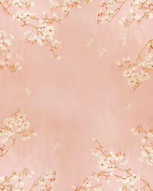 Chinoiserie Birds in Blossom in Peachy Pink Wallpaper by oliveetoriel.com, a Wallpaper for sale on Style Sourcebook