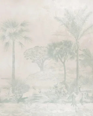 Vintage Chinoiserie Luxe in Sage Green Wallpaper by oliveetoriel.com, a Wallpaper for sale on Style Sourcebook