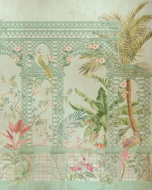 Chinoiserie Lattice in Sage Green Wallpaper by oliveetoriel.com, a Wallpaper for sale on Style Sourcebook
