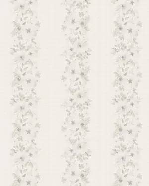 Flower Stripes in Soft Grey Wallpaper by oliveetoriel.com, a Wallpaper for sale on Style Sourcebook