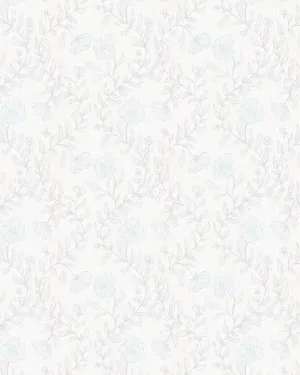 Country Floral Climber in Light Blue Wallpaper by oliveetoriel.com, a Wallpaper for sale on Style Sourcebook