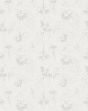 Eucalyptus Sketched in Soft Grey Wallpaper by oliveetoriel.com, a Wallpaper for sale on Style Sourcebook