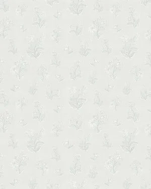 Flower Bed Posies in Light Blue Wallpaper by oliveetoriel.com, a Wallpaper for sale on Style Sourcebook