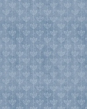 Farm House Flower Stem in Navy Blue Wallpaper by oliveetoriel.com, a Wallpaper for sale on Style Sourcebook