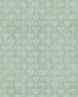 Farm House Flower Stem in Sage Green Wallpaper by oliveetoriel.com, a Wallpaper for sale on Style Sourcebook