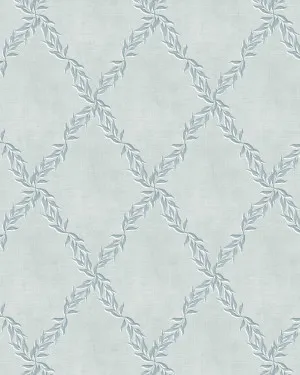 Leafy Lattice in Blue Grey Wallpaper by oliveetoriel.com, a Wallpaper for sale on Style Sourcebook