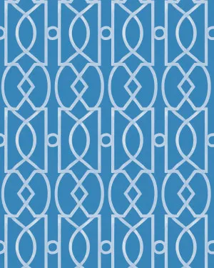 Trellis Luxe in Cerulean blue Wallpaper by oliveetoriel.com, a Wallpaper for sale on Style Sourcebook