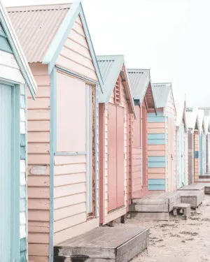 Bleached Brighton Beach by oliveetoriel.com, a Wallpaper for sale on Style Sourcebook