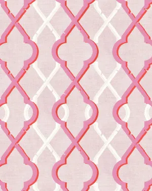 Painted Lattice in Hot Pink Wallpaper by oliveetoriel.com, a Wallpaper for sale on Style Sourcebook