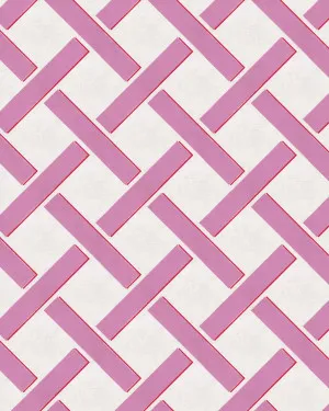 Criss Cross Lattice in Pink & White Wallpaper by oliveetoriel.com, a Wallpaper for sale on Style Sourcebook