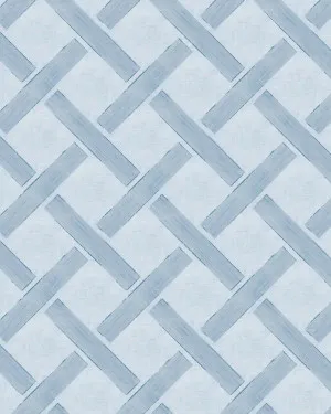 Criss Cross Lattice in Coastal Blue Wallpaper by oliveetoriel.com, a Wallpaper for sale on Style Sourcebook