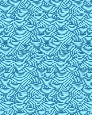 Waves for Days in Bright Blue Wallpaper by oliveetoriel.com, a Wallpaper for sale on Style Sourcebook