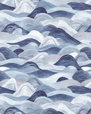 Rolling Sea in Blue Wallpaper by oliveetoriel.com, a Wallpaper for sale on Style Sourcebook