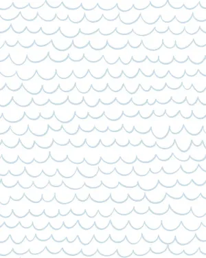 Scalloped Waves in Soft Blue Wallpaper by oliveetoriel.com, a Wallpaper for sale on Style Sourcebook